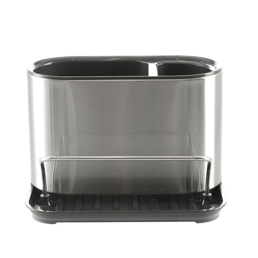 Wheel & Barrow Stainless Steel Utensil Holder with Wall Bracket - 18x13x12cm Kitchen Organizer
