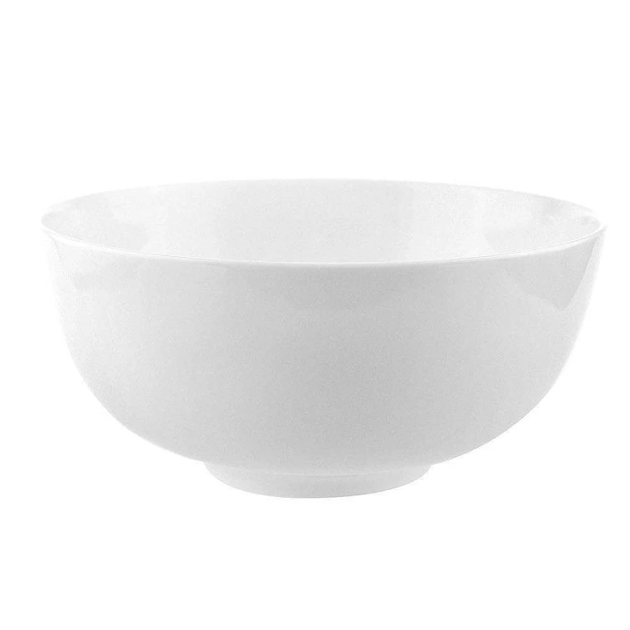 Wheel & Barrow White 18cm Bone China Noodle Bowl - Premium Porcelain Dining Dish