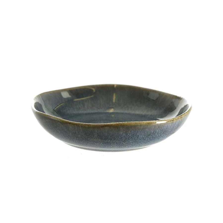 Wheel and Barrow Atomic Blue Stoneware Bowl - 13cm Diameter x 3cm Height - Durable Ceramic Serving Bowl