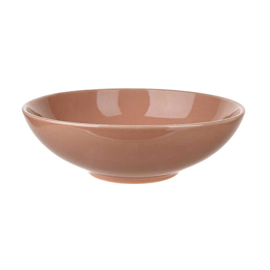 Wheel and Barrow Pink Stoneware Clay Bowl 20cm Handmade Ceramic Kitchen Dining Dish