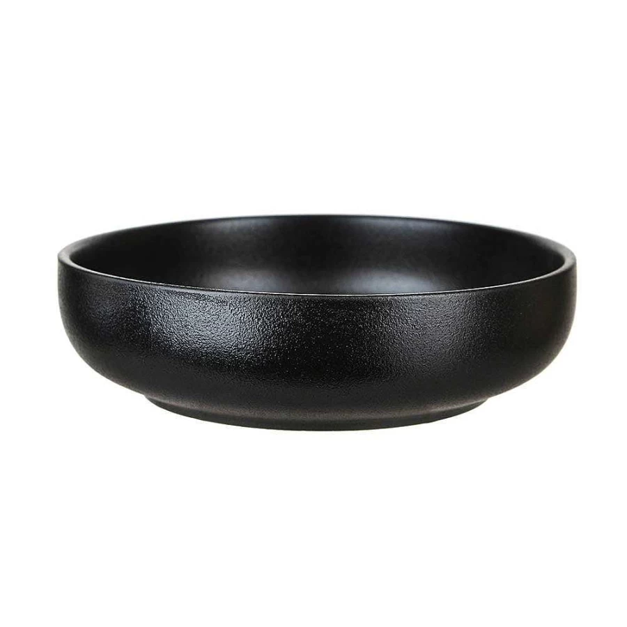 "Wheel and Barrow Round Black Serving Bowl – 21cm Diameter x 6cm Height – Premium Kitchenware"