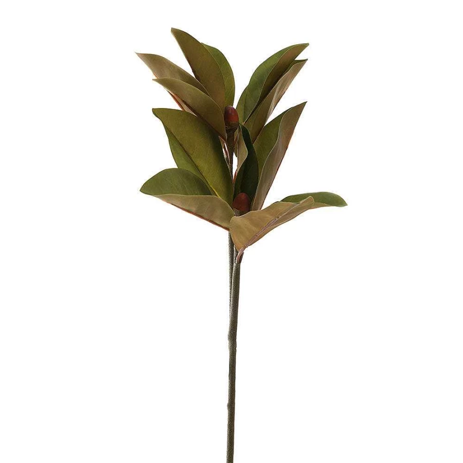 Wheel and Barrow Artificial Magnolia Leaf Stem - 73cm Faux Greenery for Home Decor