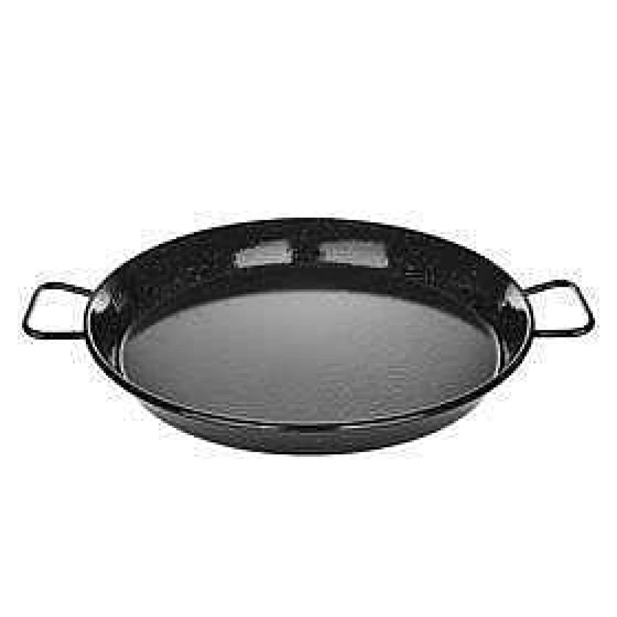 Wheel and Barrow 36cm Enamel Paella Pan - Large Spanish Cooking Pan for Authentic Paella - Durable Stovetop & Oven Safe Dish