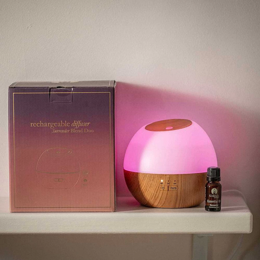 Wheel and Barrow Rechargeable Essential Oil Diffuser with Surrender Blend Aromatherapy Set